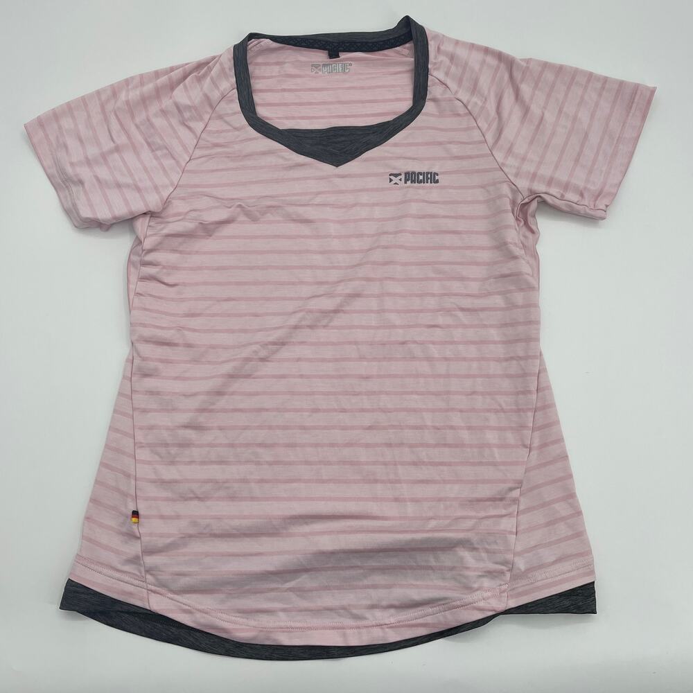 PACIFIC Women's Golf Shirt Striped Lightweight Short Sleeve Pullover Shirt